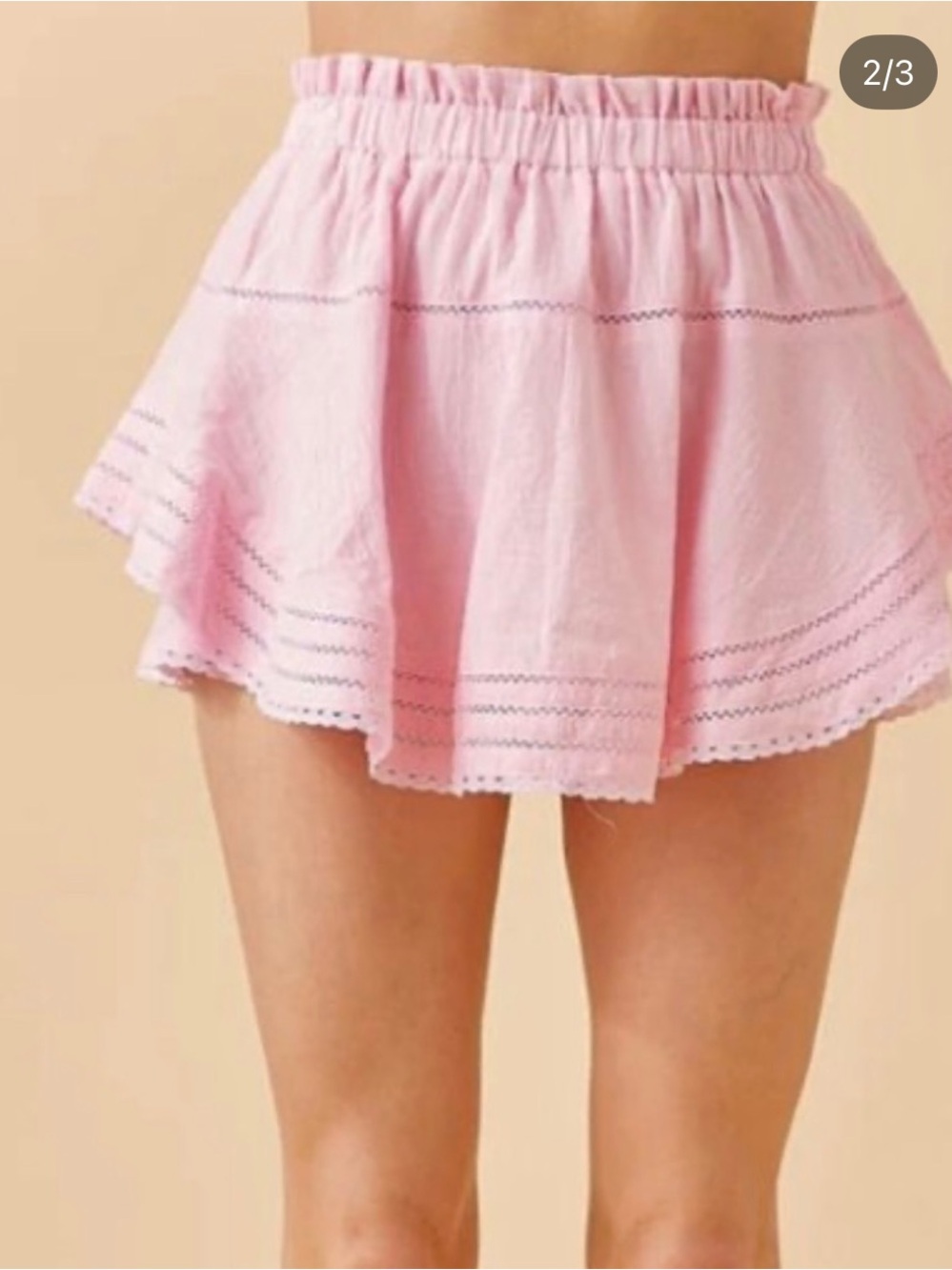 NWT Pink Lace Mini Skirt - Picture 2 of 4